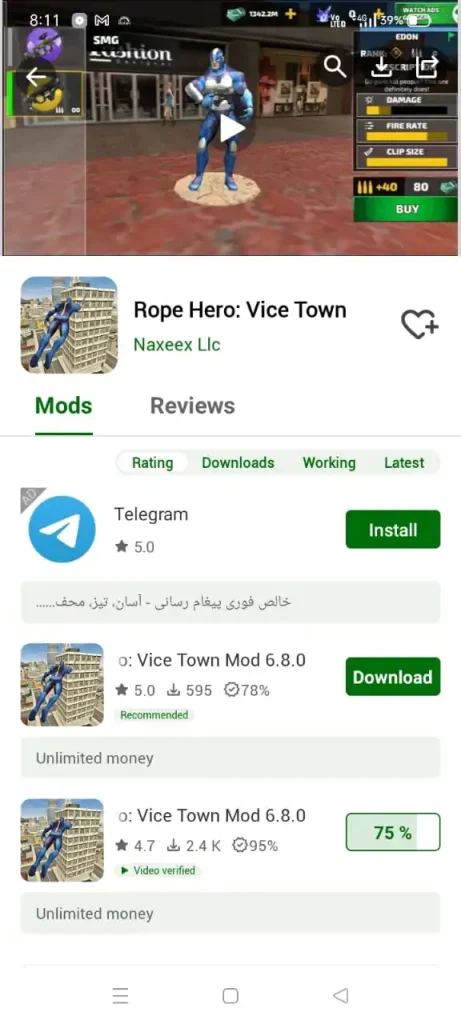 download rope hero mod apk