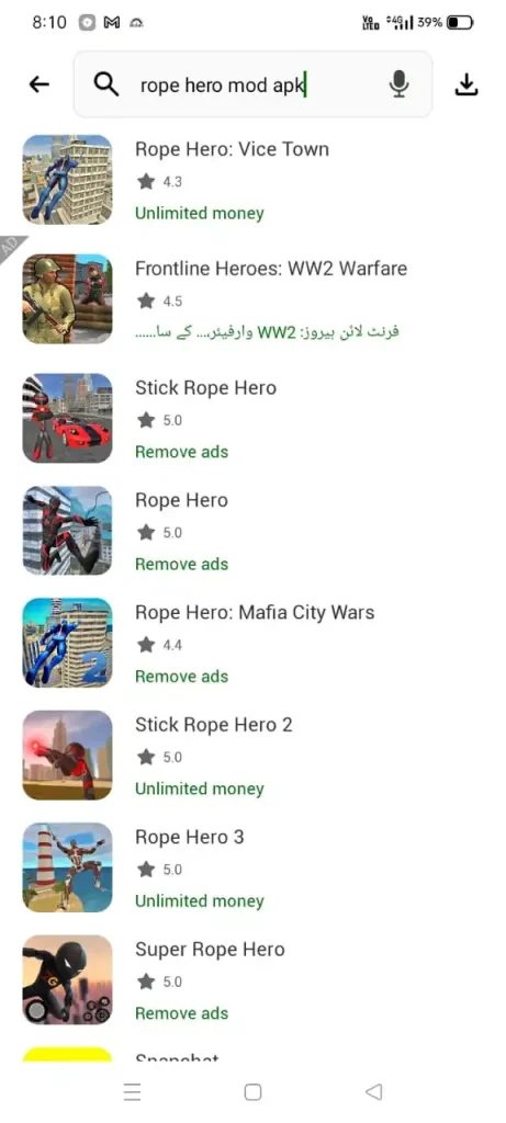 search rope hero mod apk